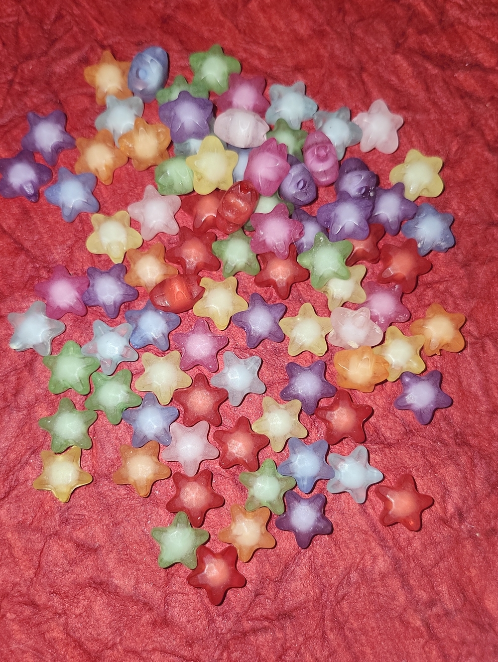 Multi-Color Frosted Star Beads For Crafts Or Jewelry Making